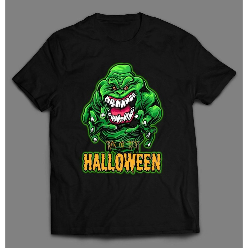 GREEN GHOST SLIME TRICK OR TREAT HALLOWEEN SHIRT*